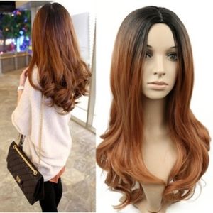 Wavy Fluffy Brown Wig Long Curly  length
